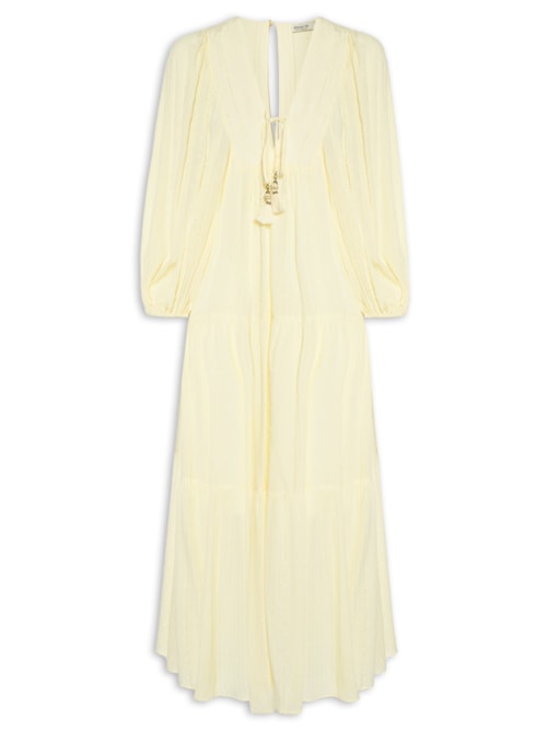 Vestido Poá Lurex - Amarelo