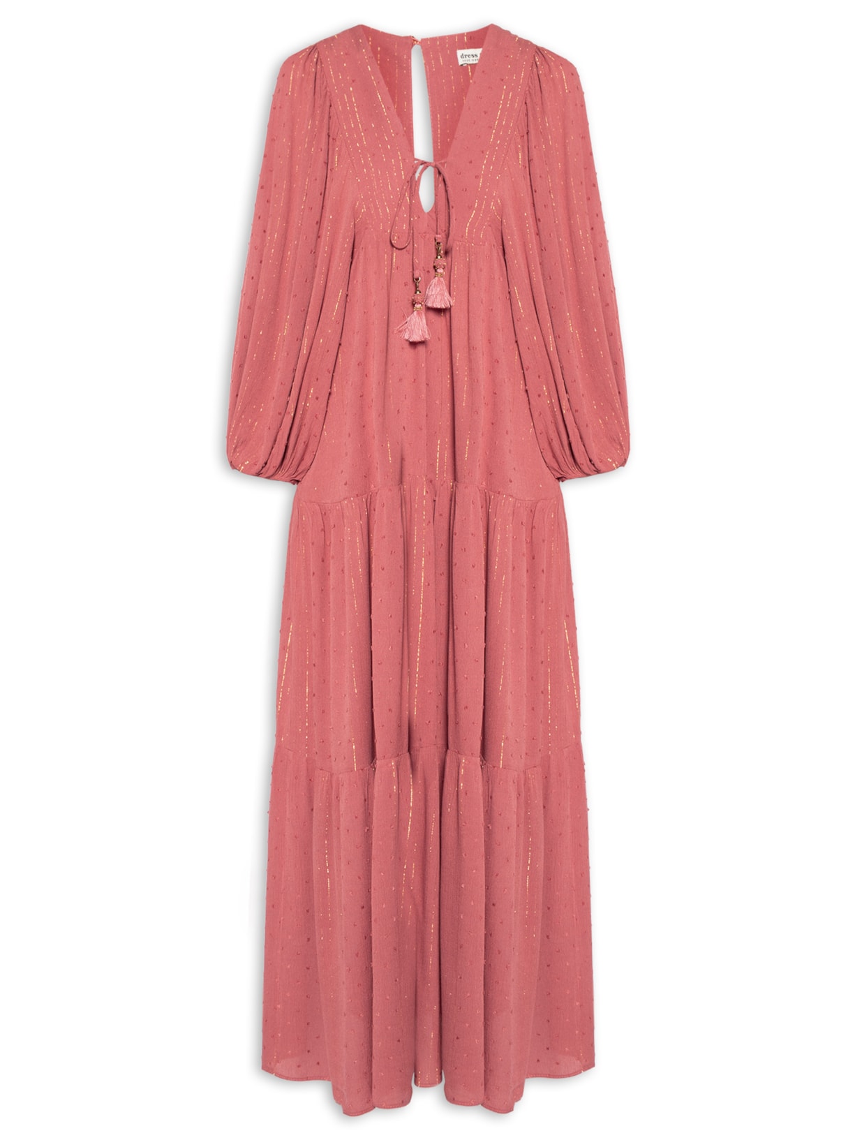 Vestido Poá Lurex - Rosa