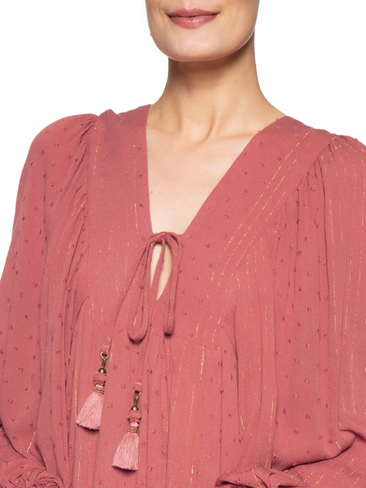 Vestido Poá Lurex Rosa Dress To