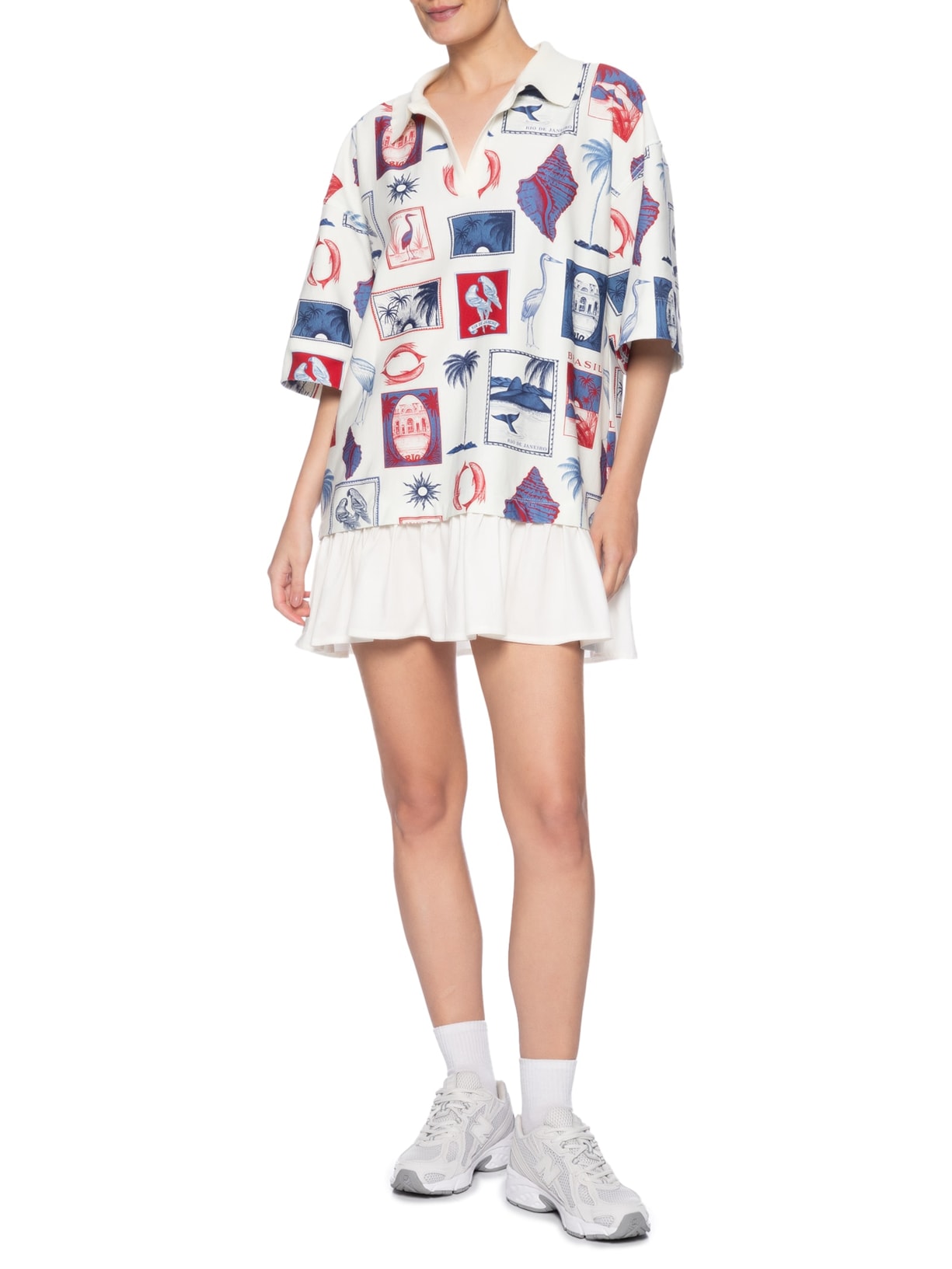 Vestido Polo Tropical Vintage - Branco