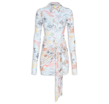 Vestido Polo Tule Vida Marinha - Azul