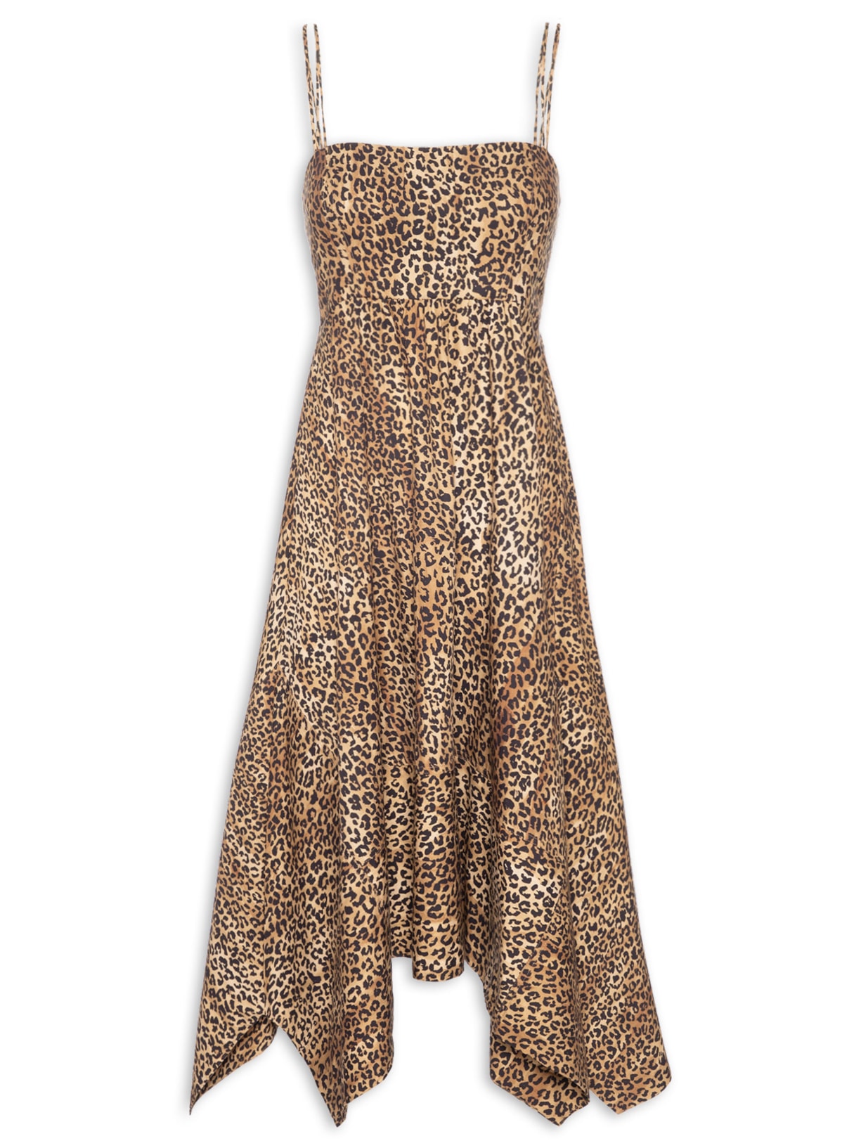 Vestido Pontas Onça Manchas - Marrom