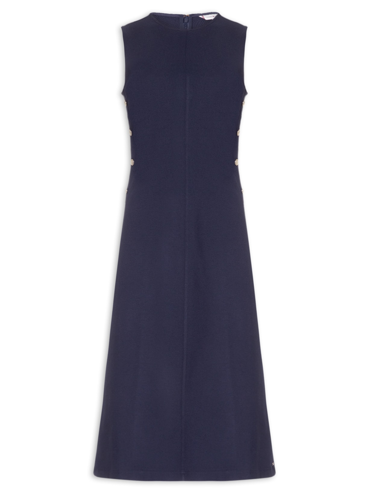 Vestido Ponte A-Line Midi SL Azul Tommy Hilfiger