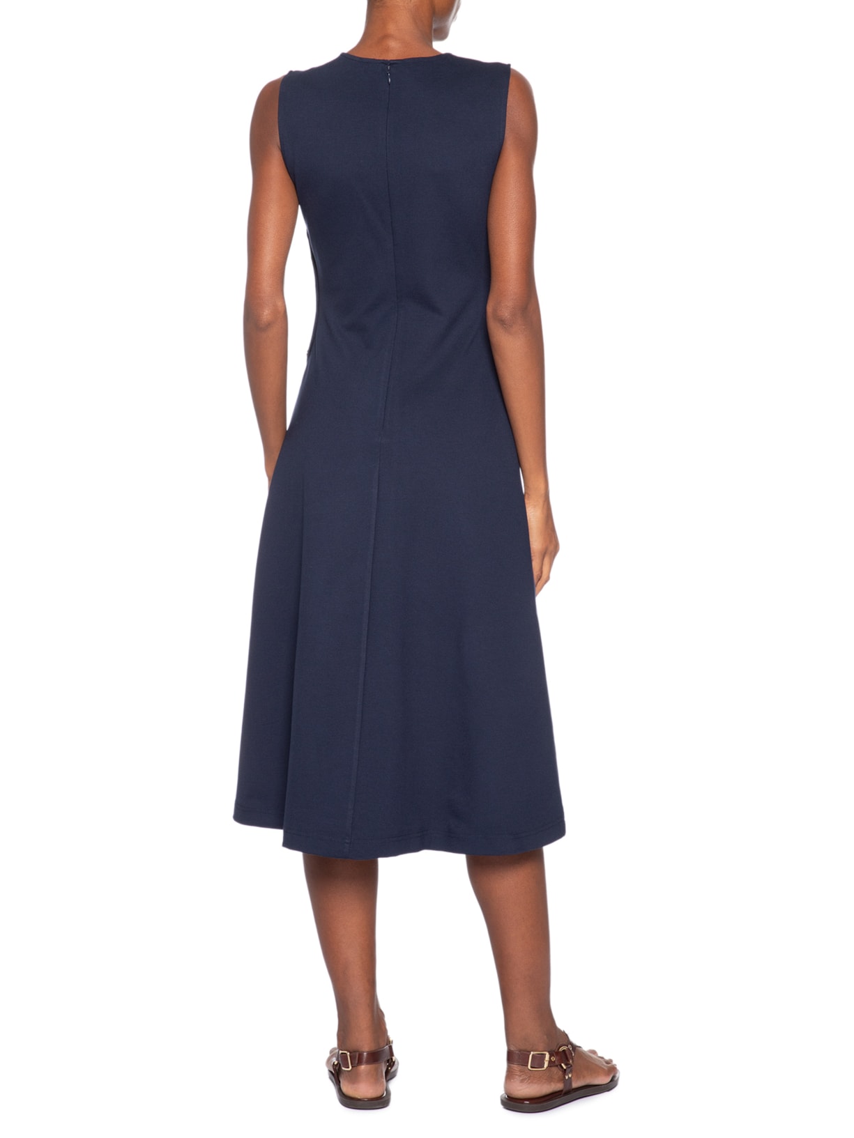 Vestido Ponte A-Line Midi SL Azul Tommy Hilfiger