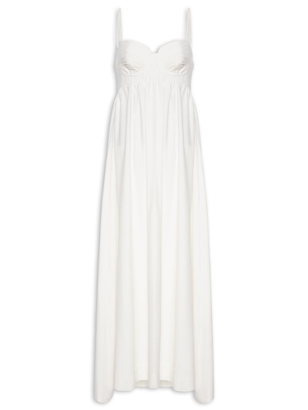 Vestido Pregas Longo - Off White