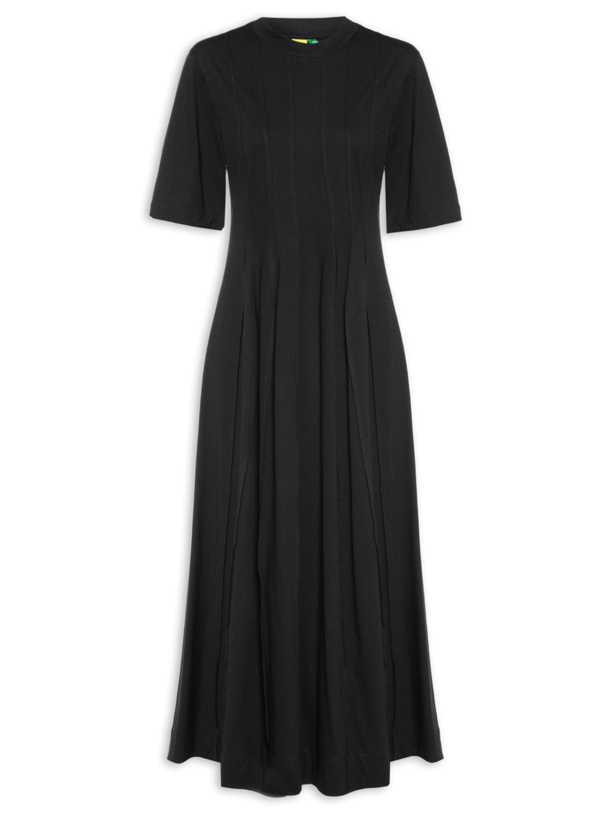 Vestido Pregas T-Shirt - Preto