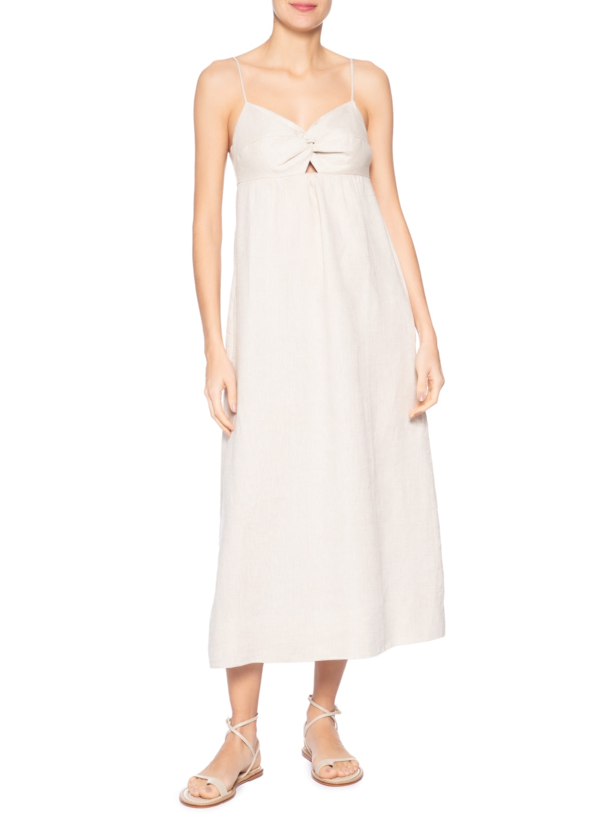 Vestido Puro Linho Natural Off White Animale