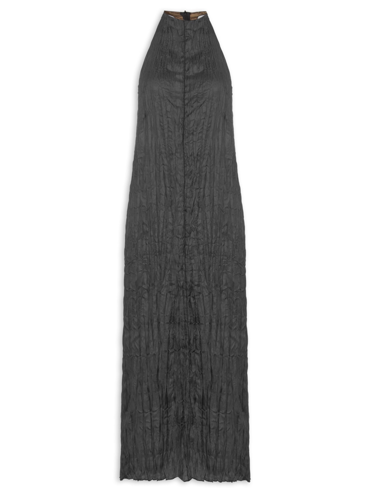 Vestido Raglan Wrinkle Satin Double Face Preto Osklen