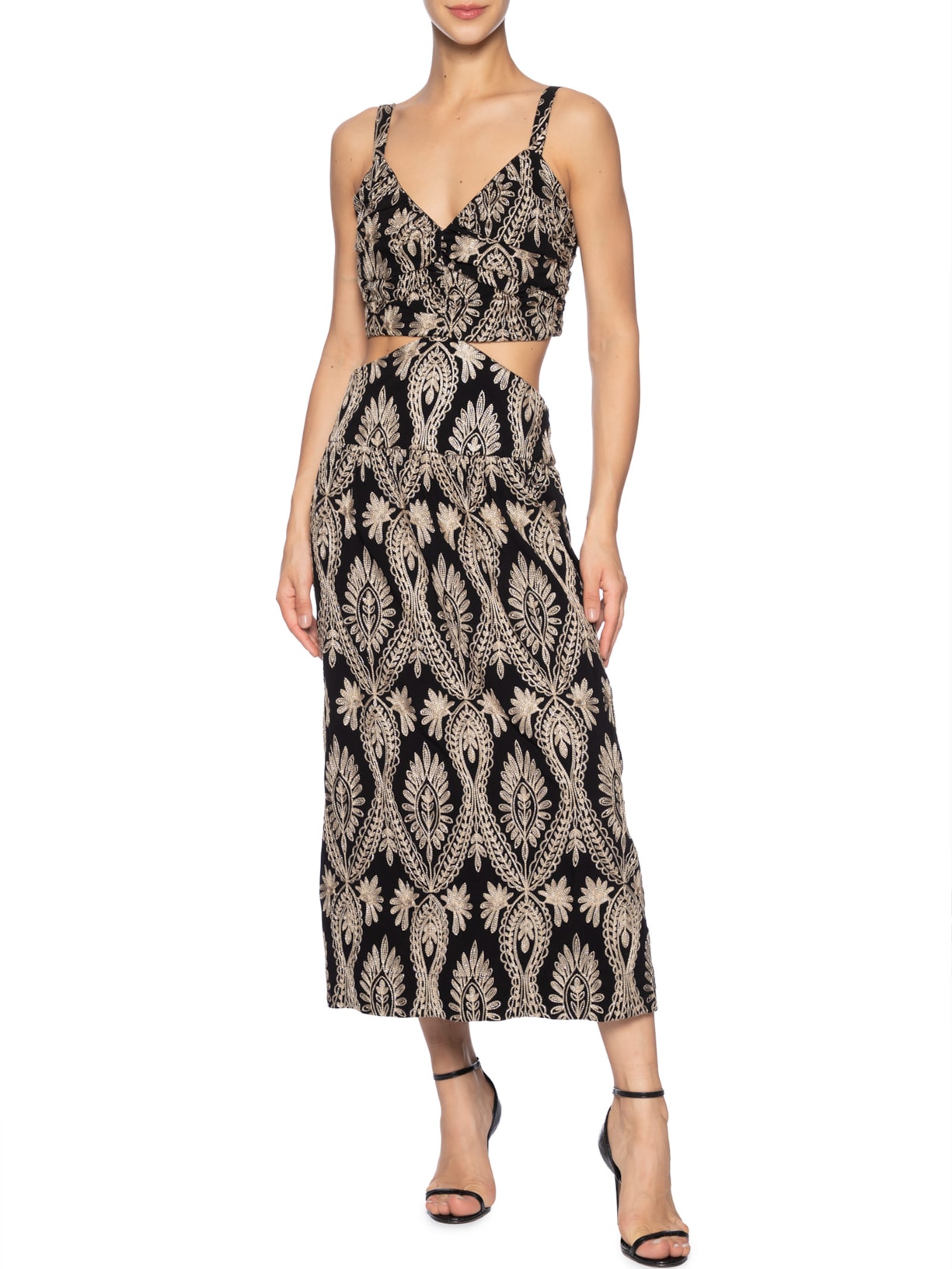Vestido Rajasthan Preto Mixed