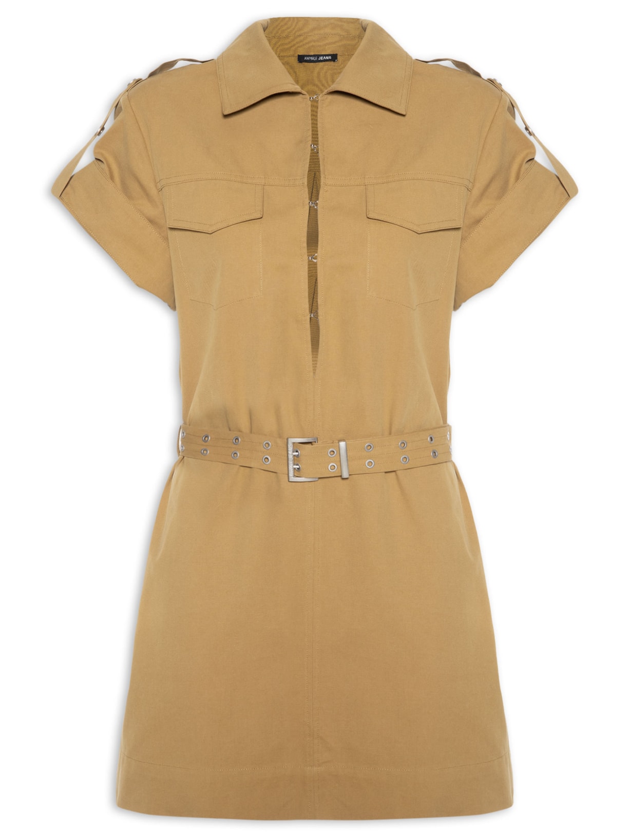 Vestido Rebite Com Botão – Marrom Animale Jeans