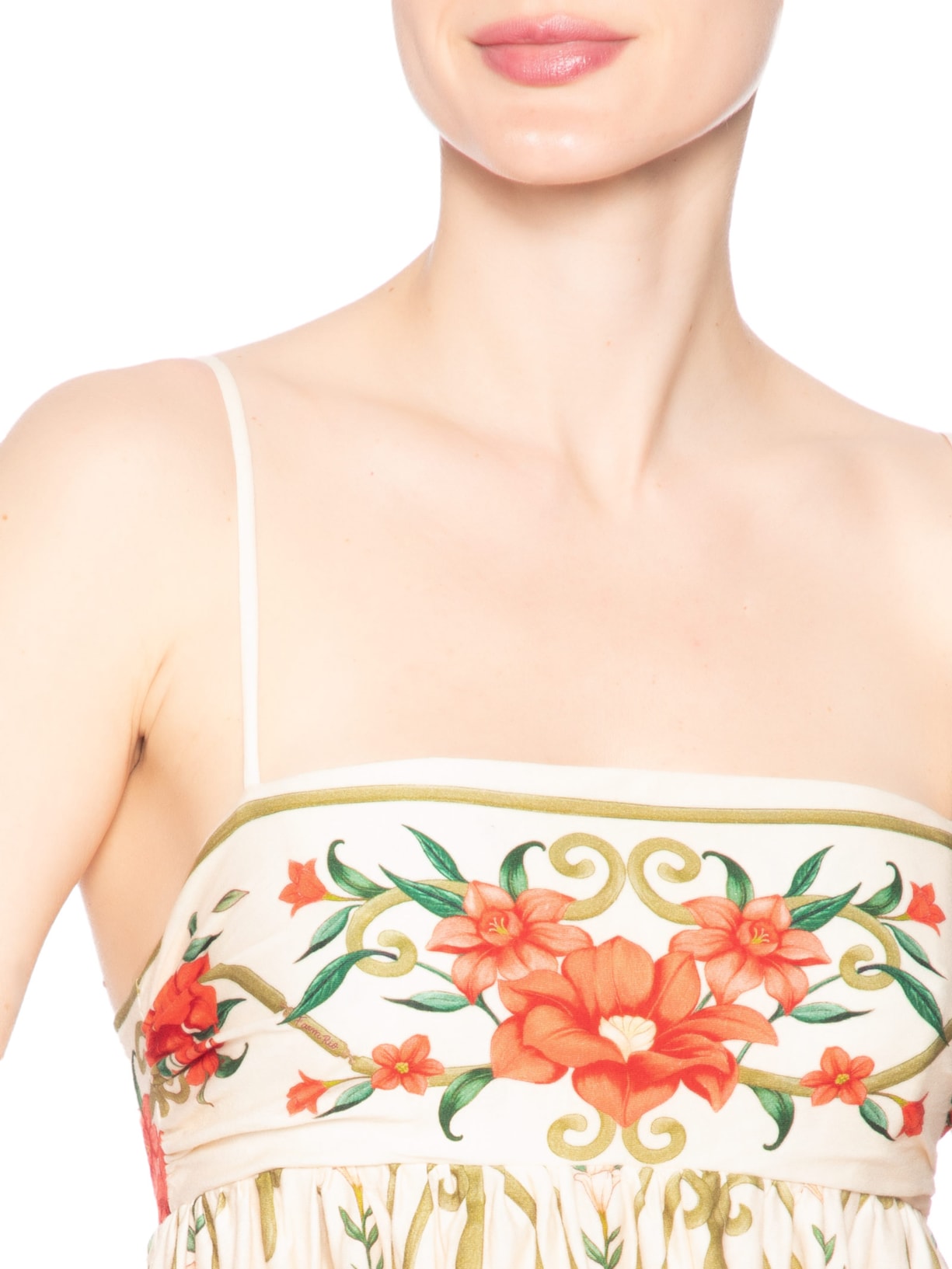 Vestido Recanto De Flor Laranja Farm