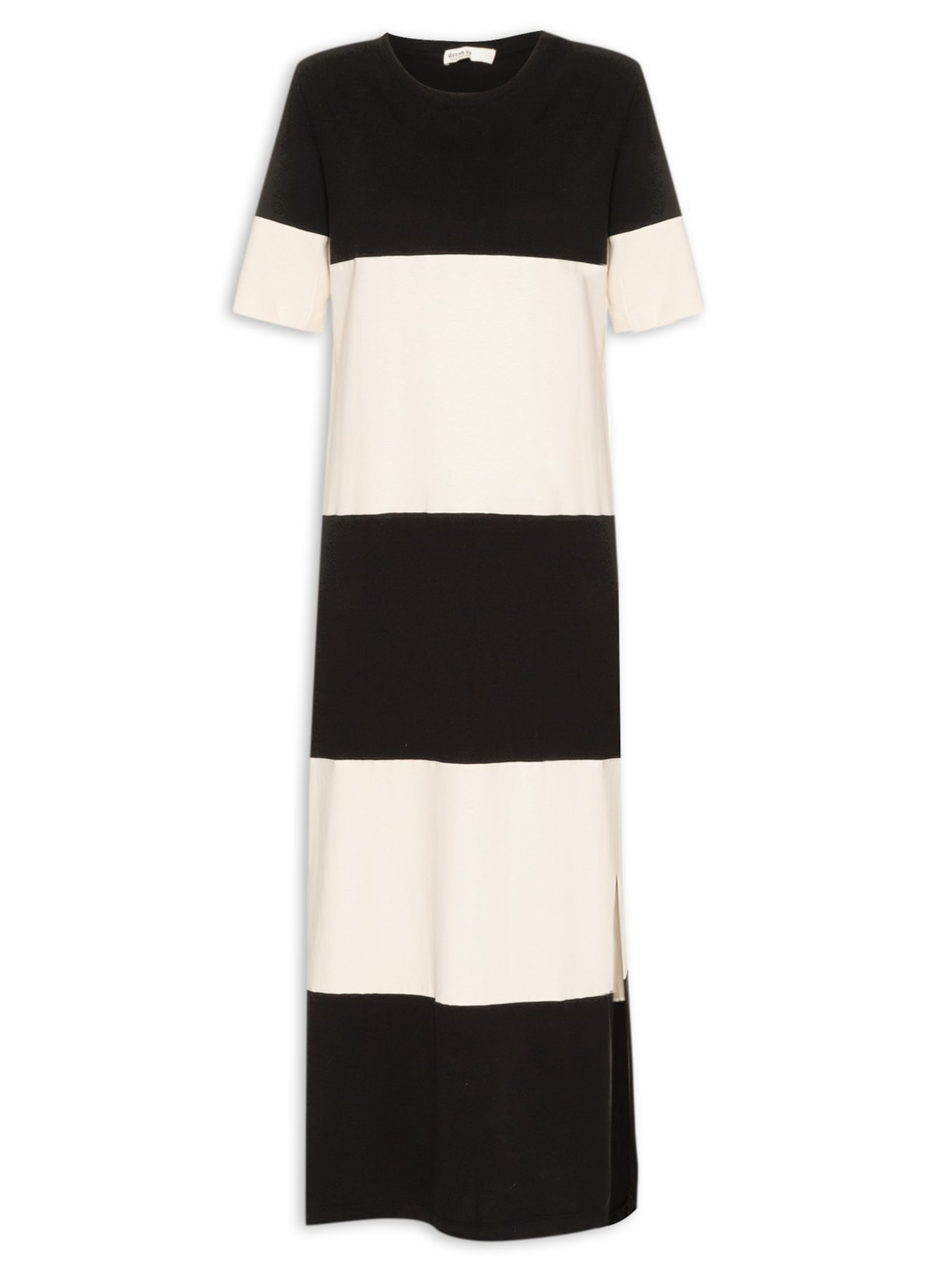 Vestido Recorte Bicolor - Preto