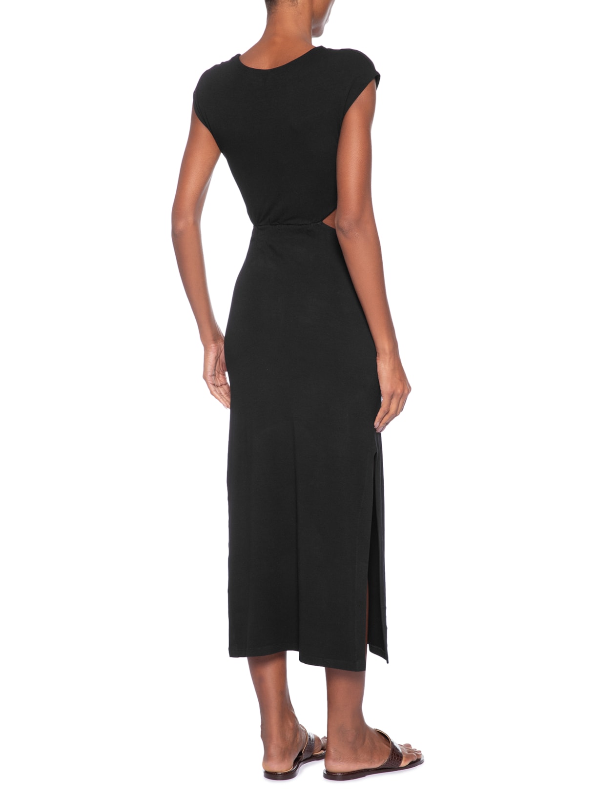 Vestido Recorte Lateral Preto Animale