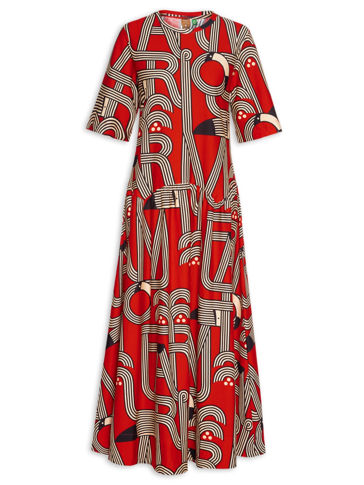 Vestido Recorte Logotuca - Vermelho