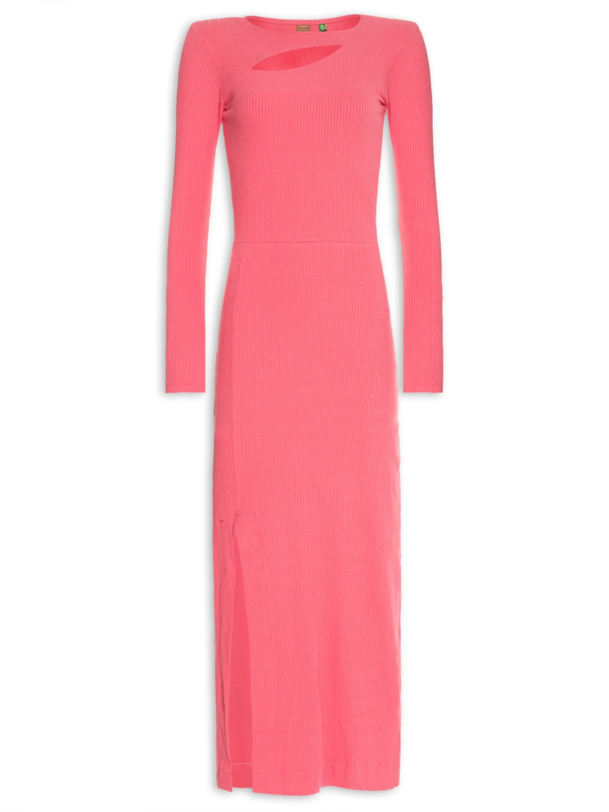 Vestido Recorte Rib Rosa Farm