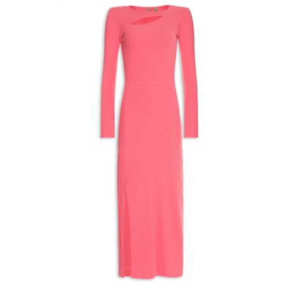 Vestido Recorte Rib - Rosa