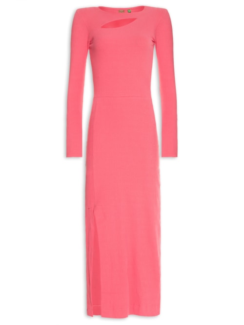 Vestido Recorte Rib - Rosa