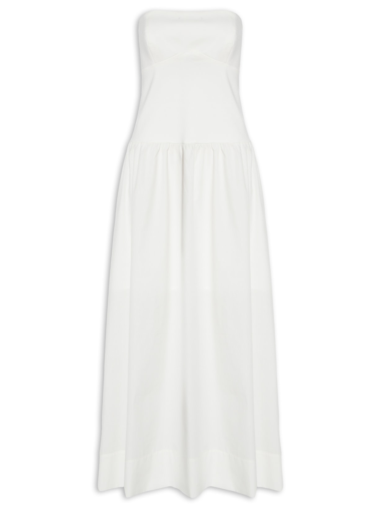 Vestido Recorte Sem Alça - Branco