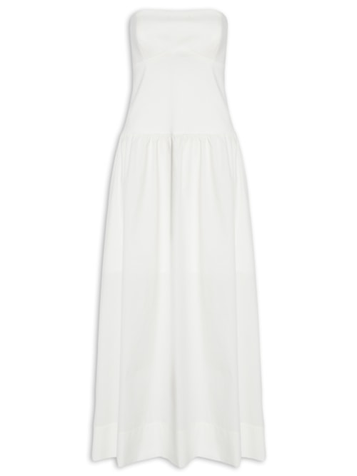 Vestido Recorte Sem Alça - Branco