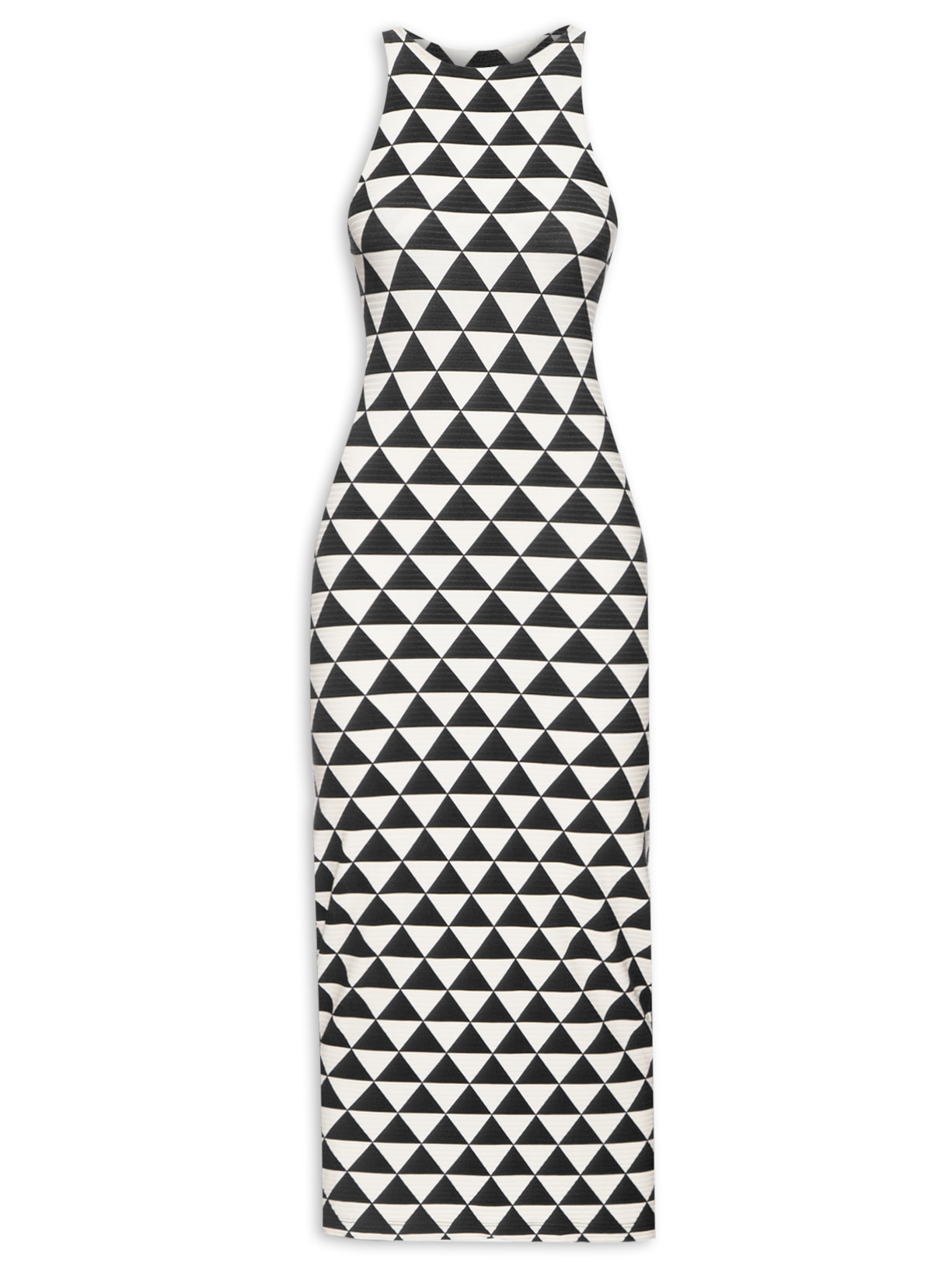 Vestido Recorte Tambaqui Gráfico - Preto