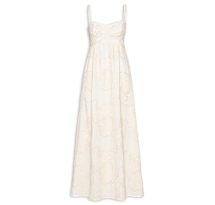 Vestido Recortes Busto Bordado Magnoli - Off White