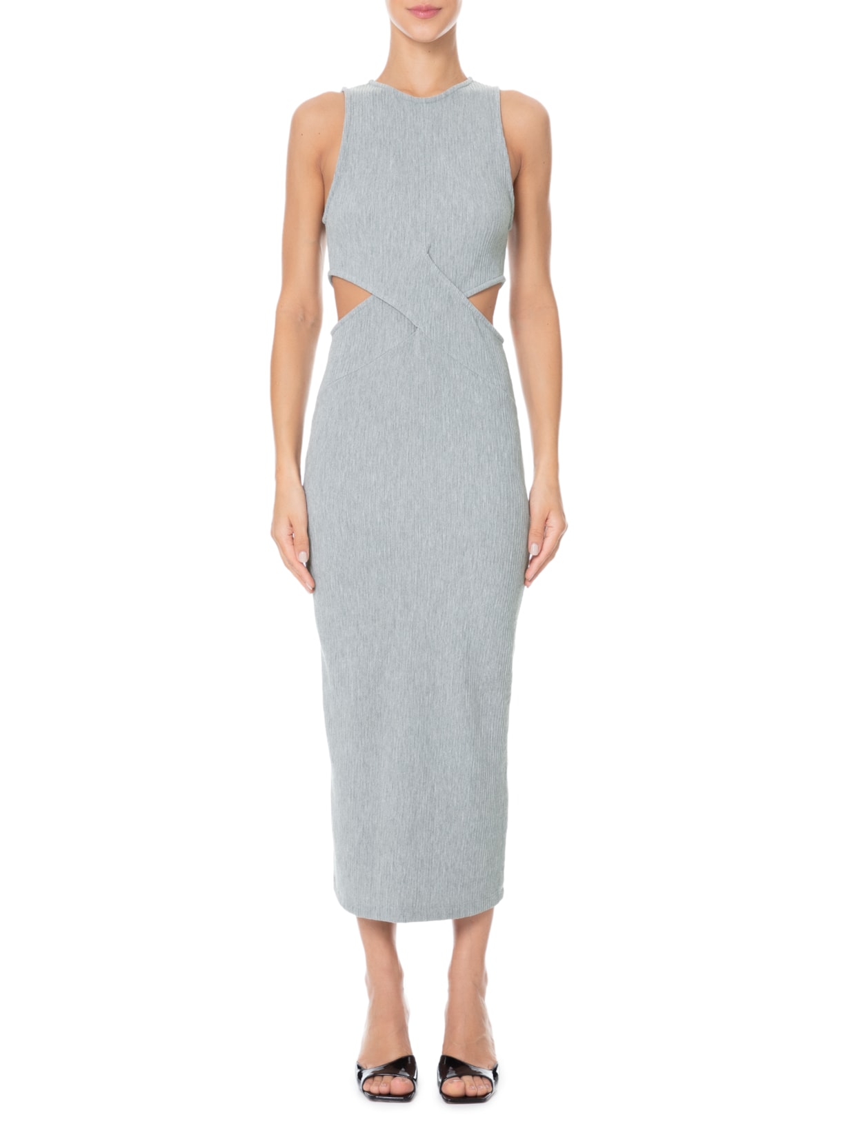 Vestido Recortes Cinza Forum