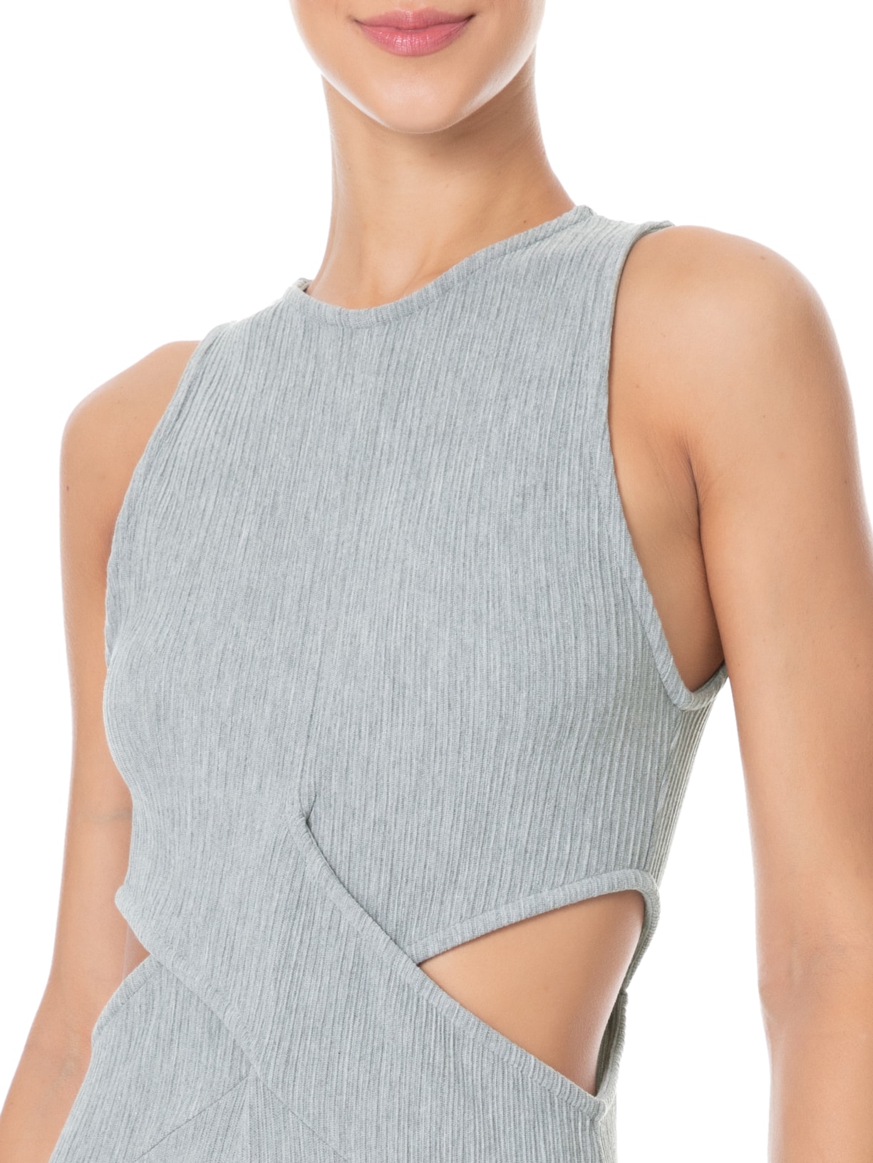 Vestido Recortes Cinza Forum