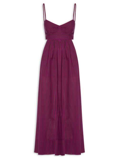 Vestido Recortes Listrado – Rosa