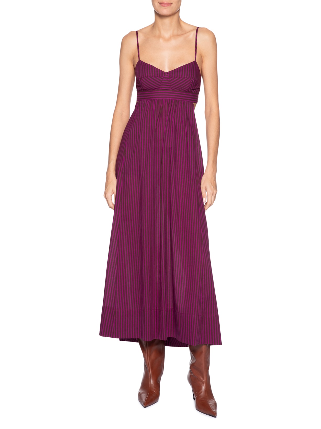 Vestido Recortes Listrado – Rosa Animale