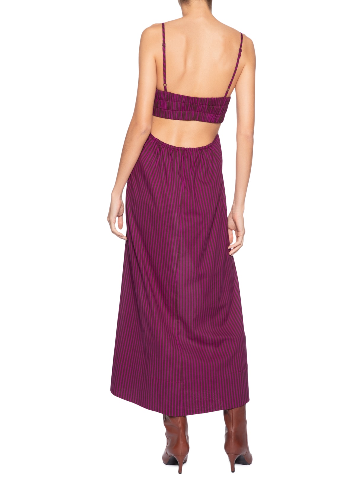 Vestido Recortes Listrado – Rosa Animale