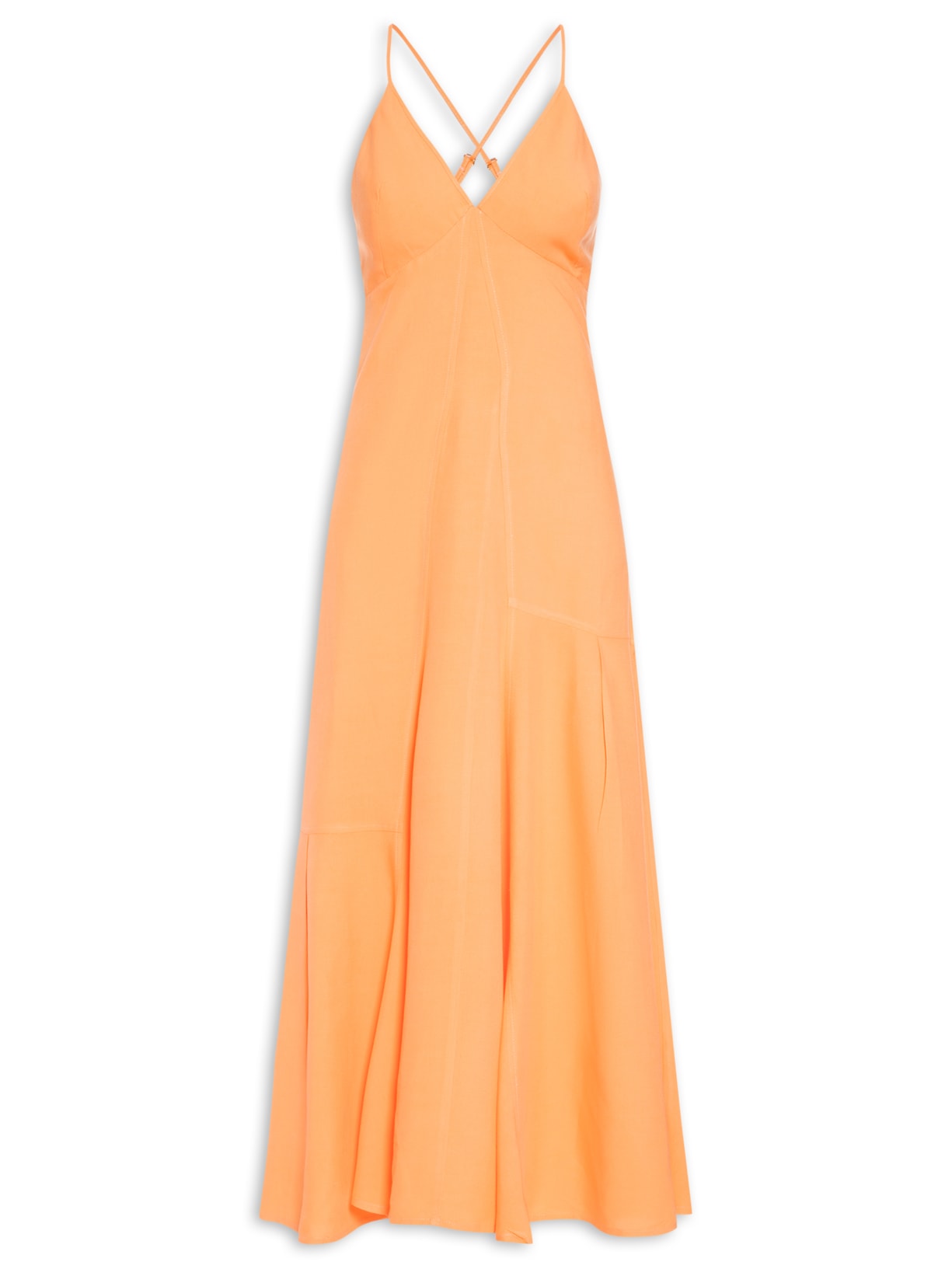 Vestido Recortes Mock - Laranja
