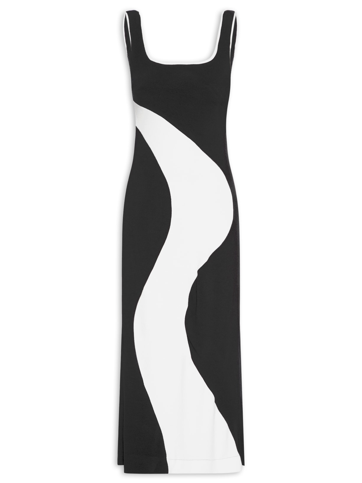 Vestido Recortes PB Crepe - Preto