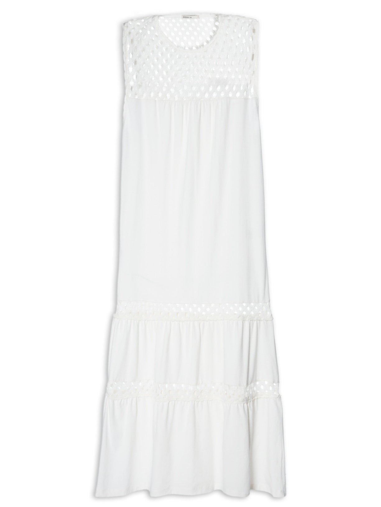 Vestido Recortes Tricot - Off White