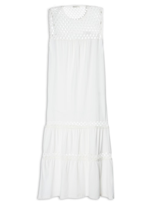 Vestido Recortes Tricot - Off White