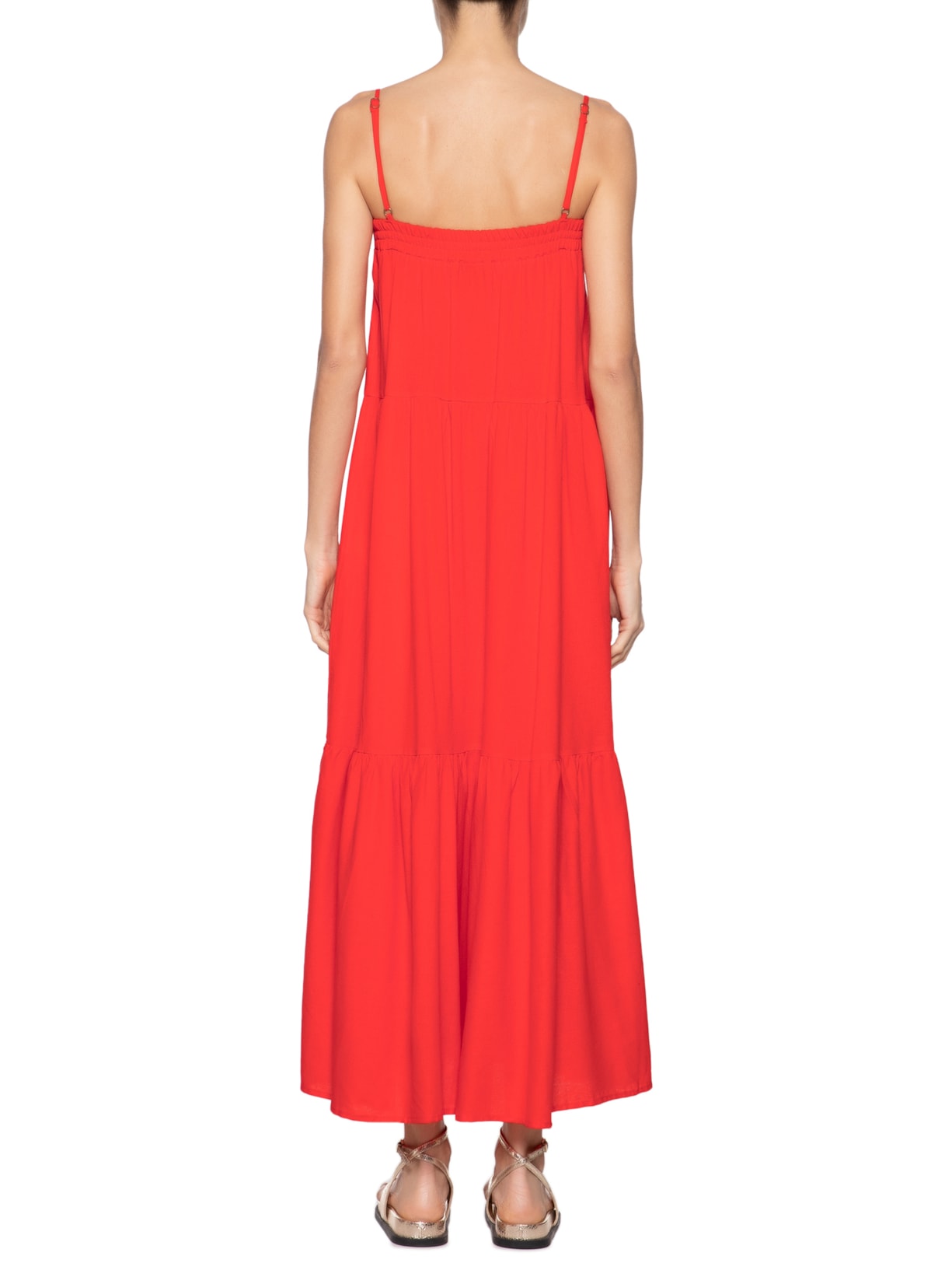 Vestido Recortes Vermelho Farm