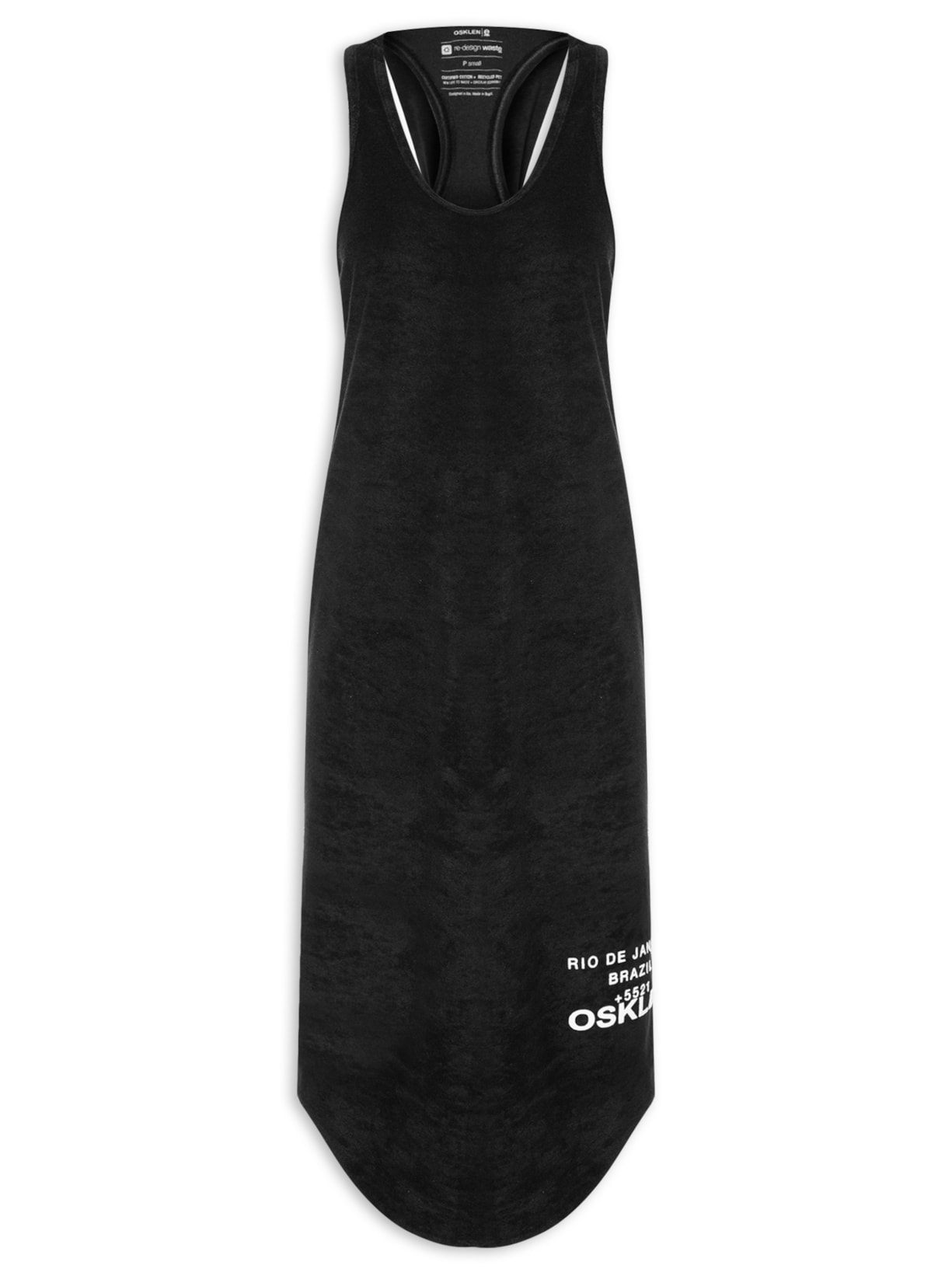 Vestido Regata Capuz Atoalhado - Preto