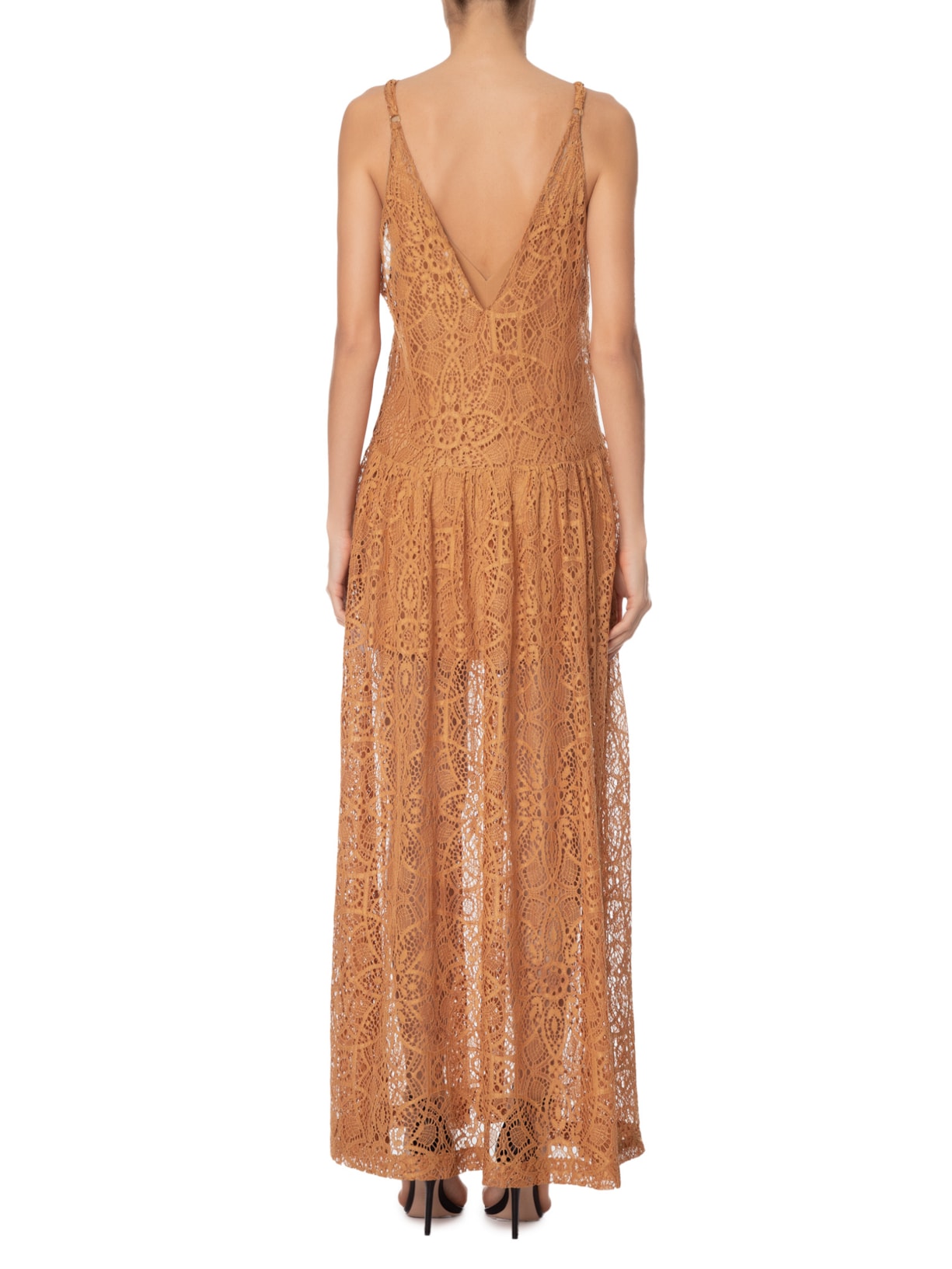 Vestido Regata Longo Renda Laranja Tig