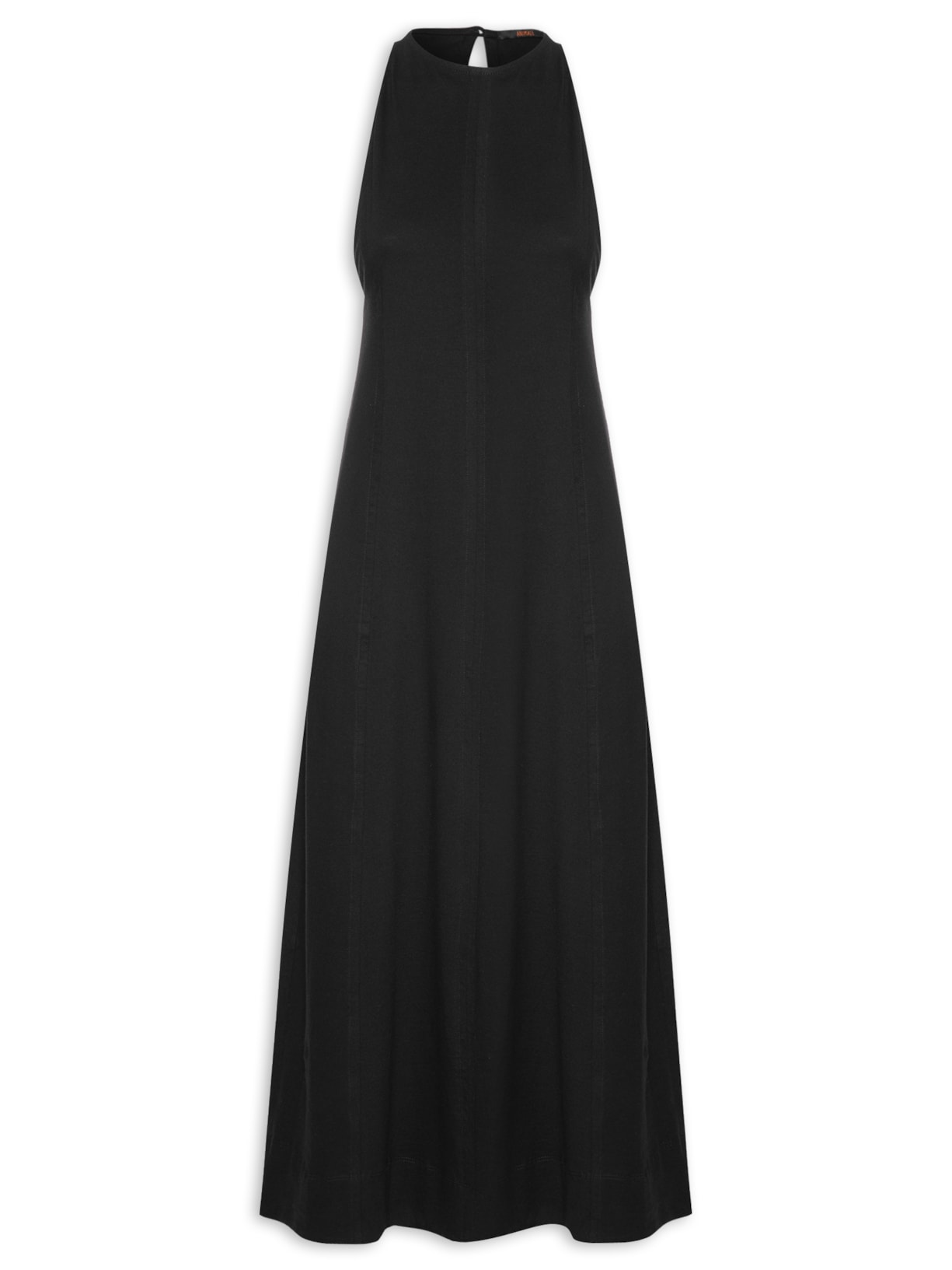 Vestido Regata Midi Acinturado - Preto