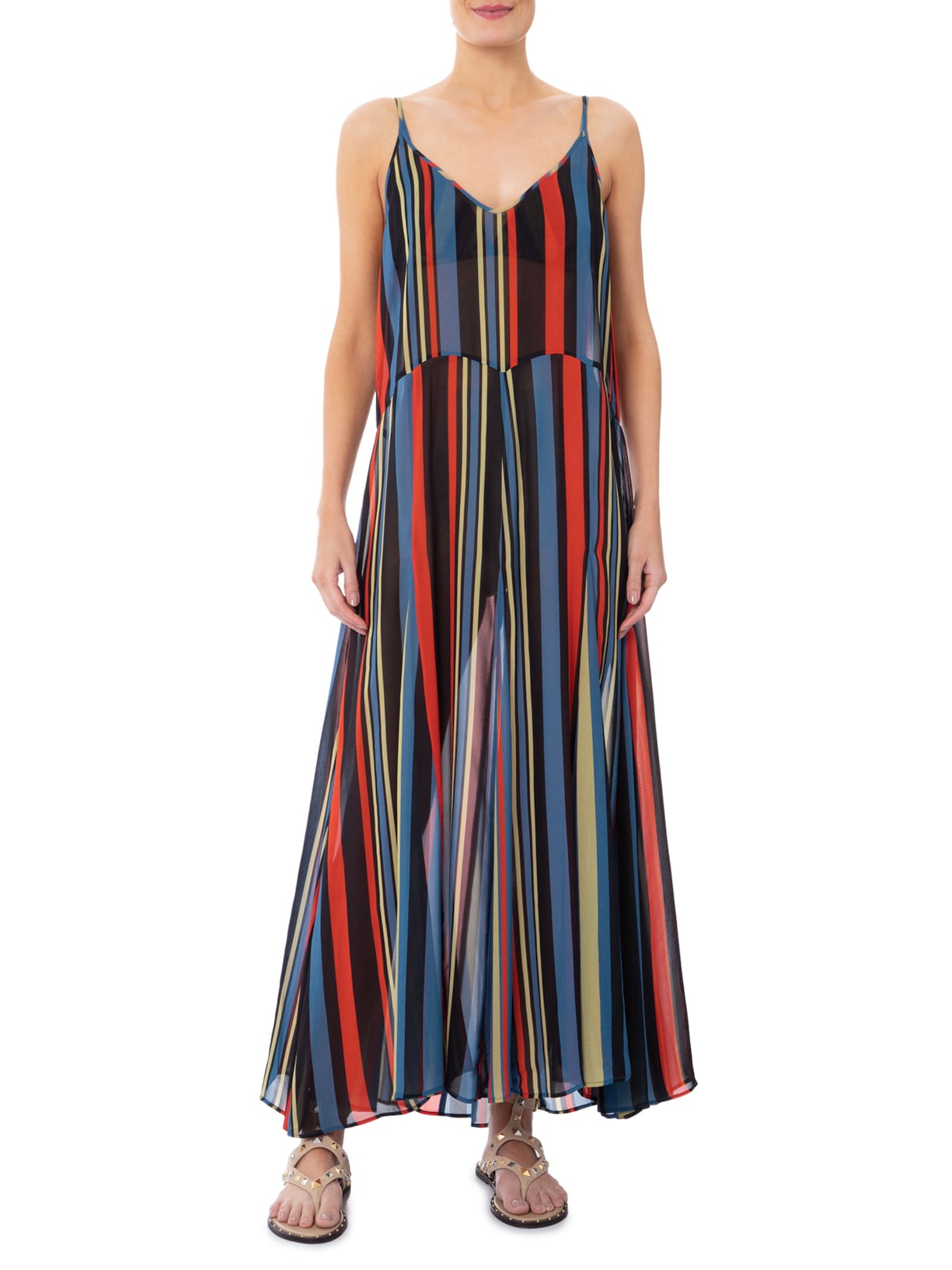 Vestido Regata Mix Est Speed Stripe Azul Animale Jeans