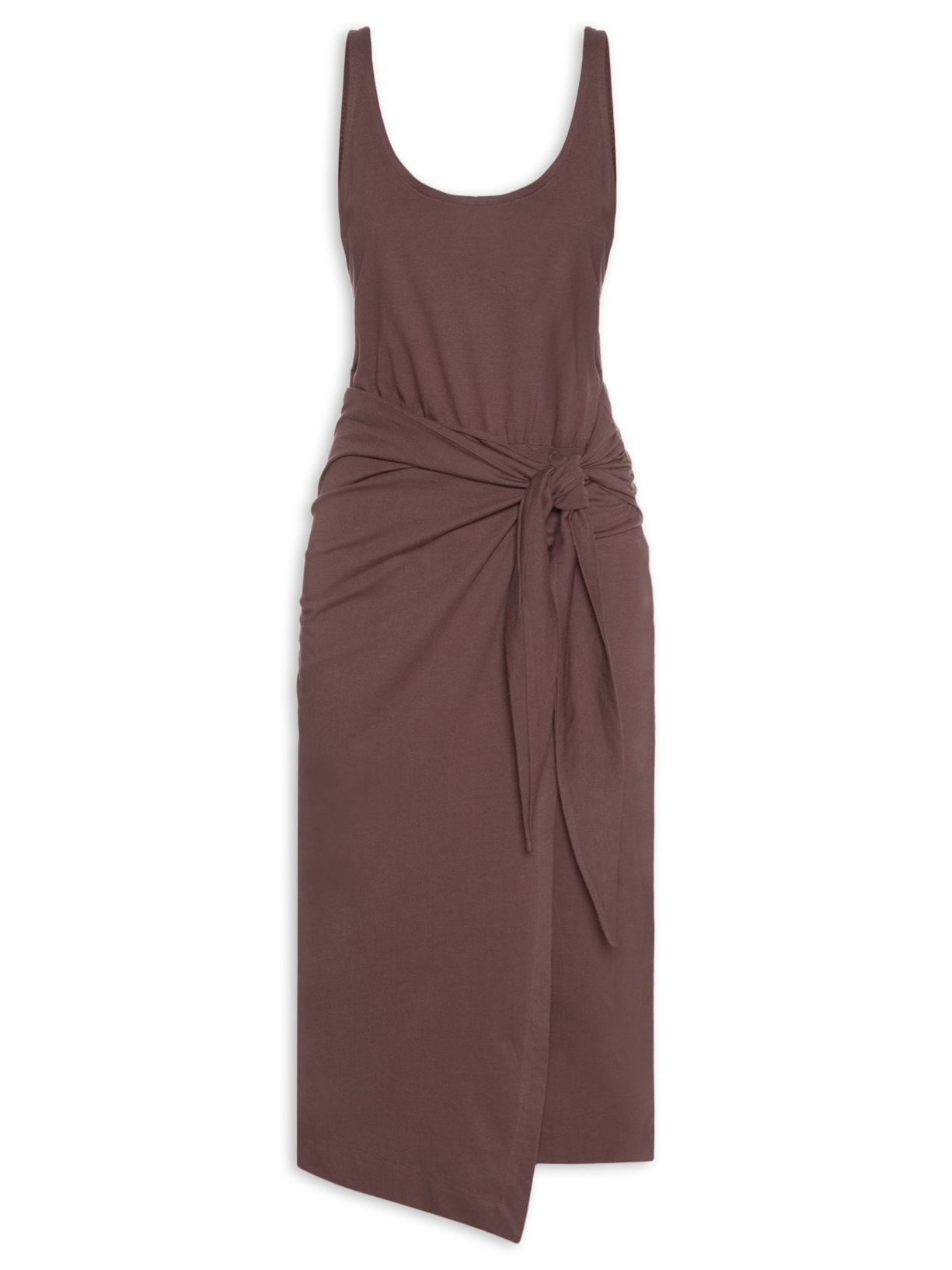 Vestido Regata Pareo Marrom Animale