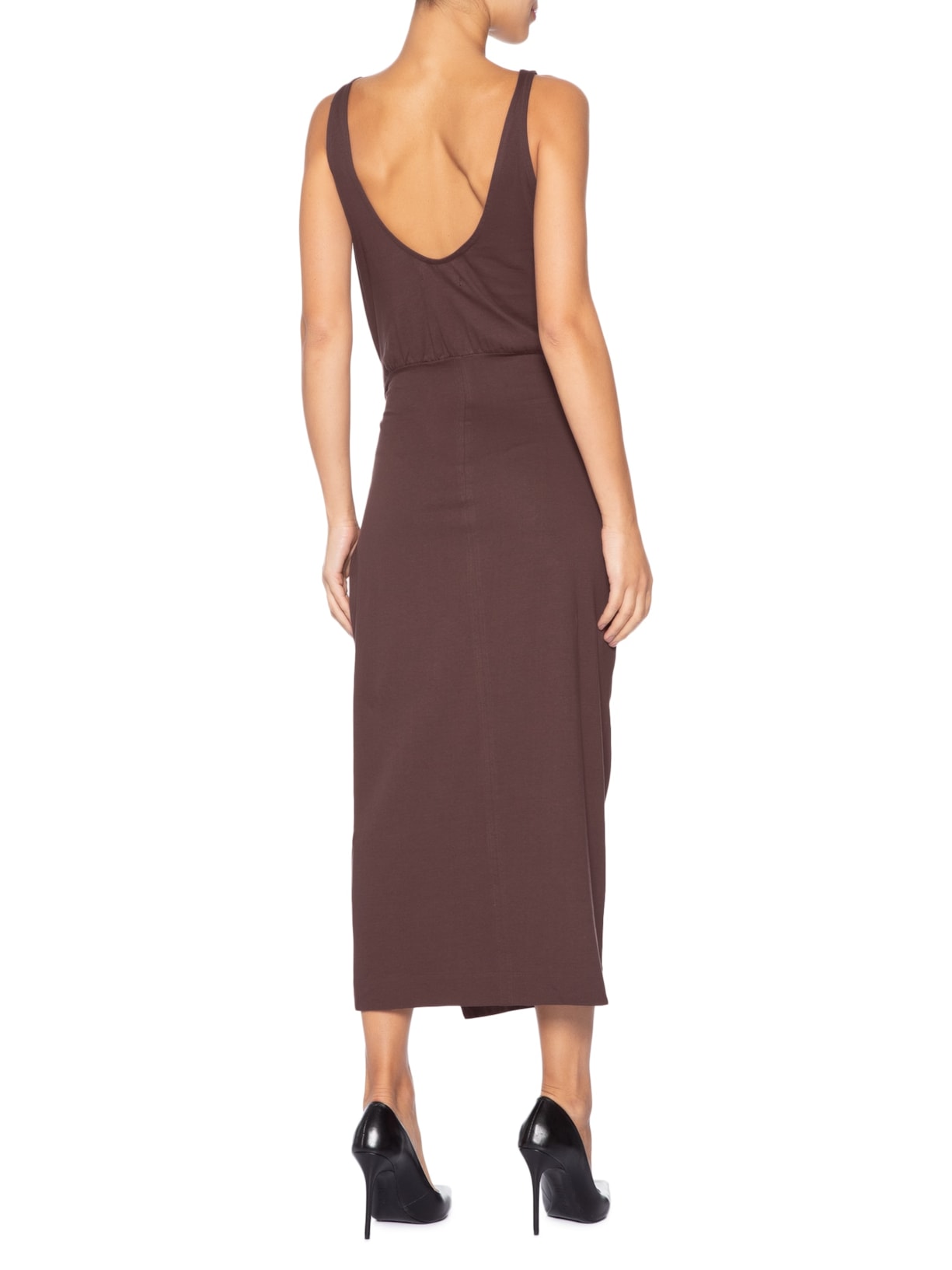 Vestido Regata Pareo Marrom Animale