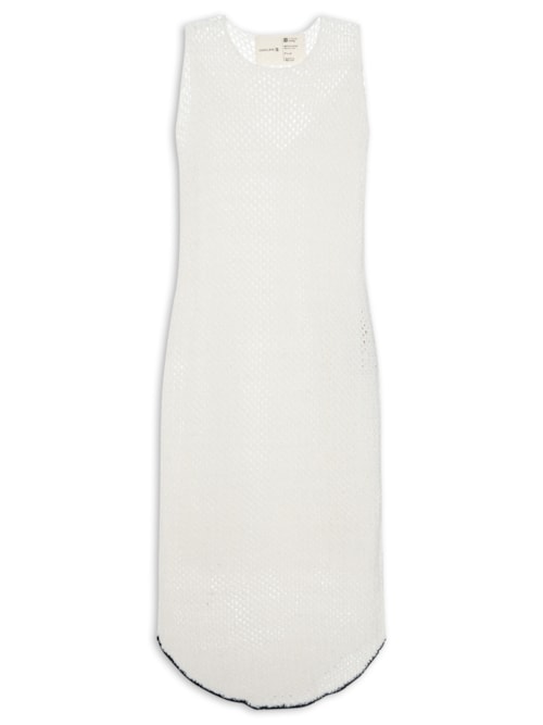 Vestido Regata Tricot Tela - Off White