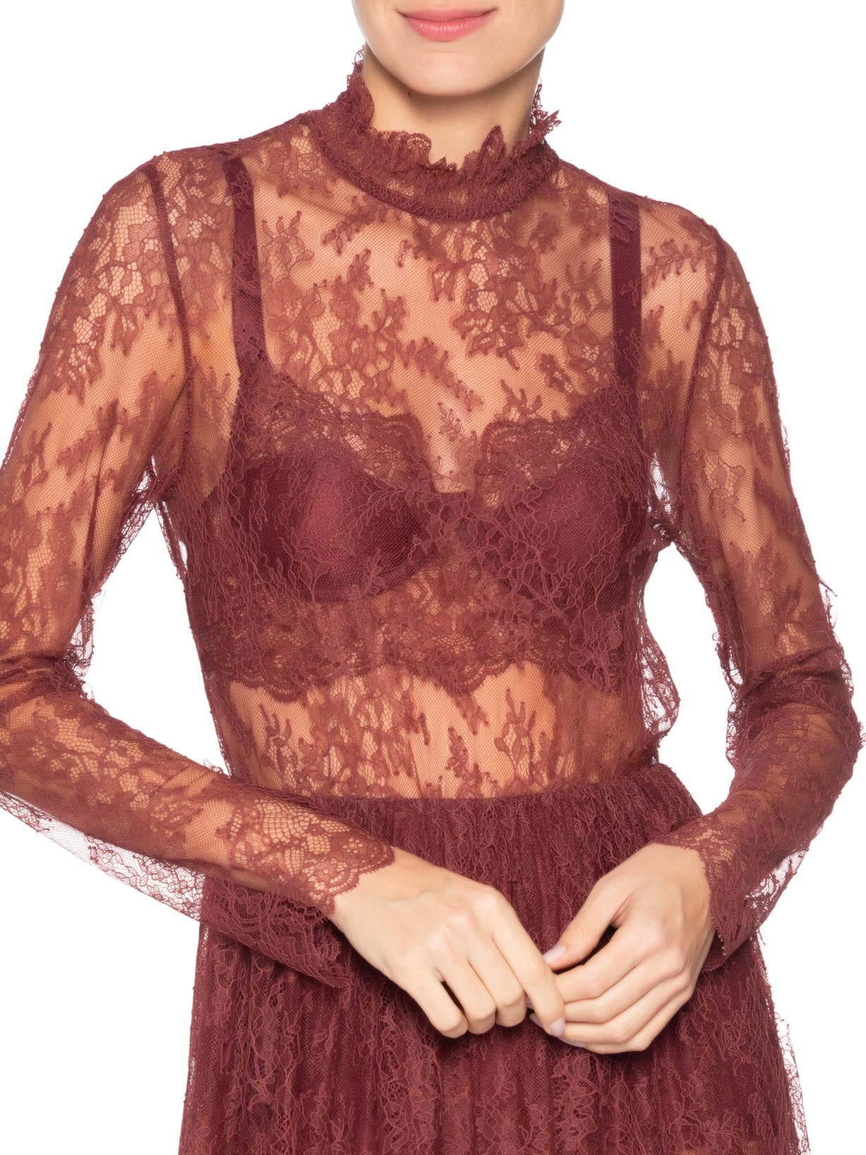 Vestido Renda Bruma Vermelho Paula Raia