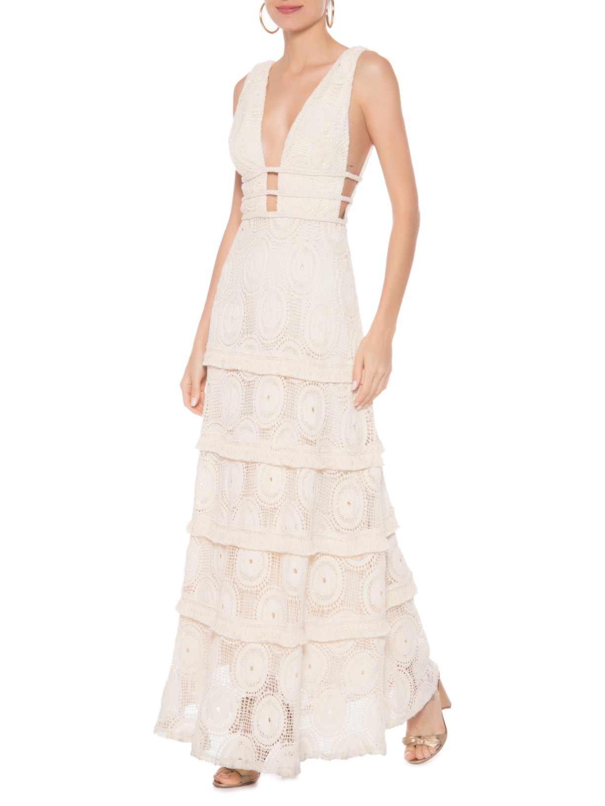 Vestido Renda Camille Bege Oasis