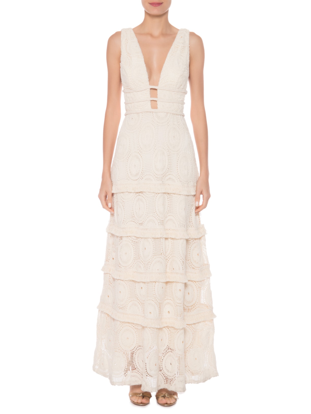 Vestido Renda Camille Bege Oasis