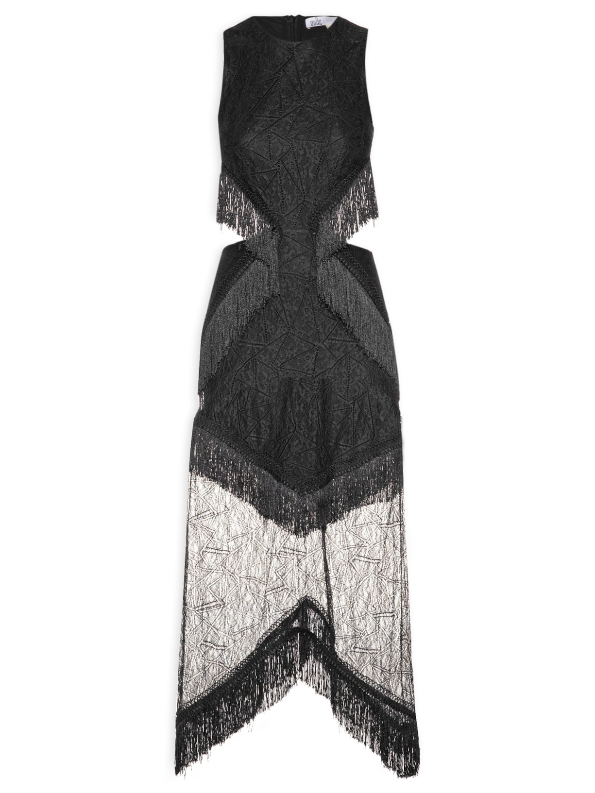 Vestido Renda Geométrica Rafa - Preto