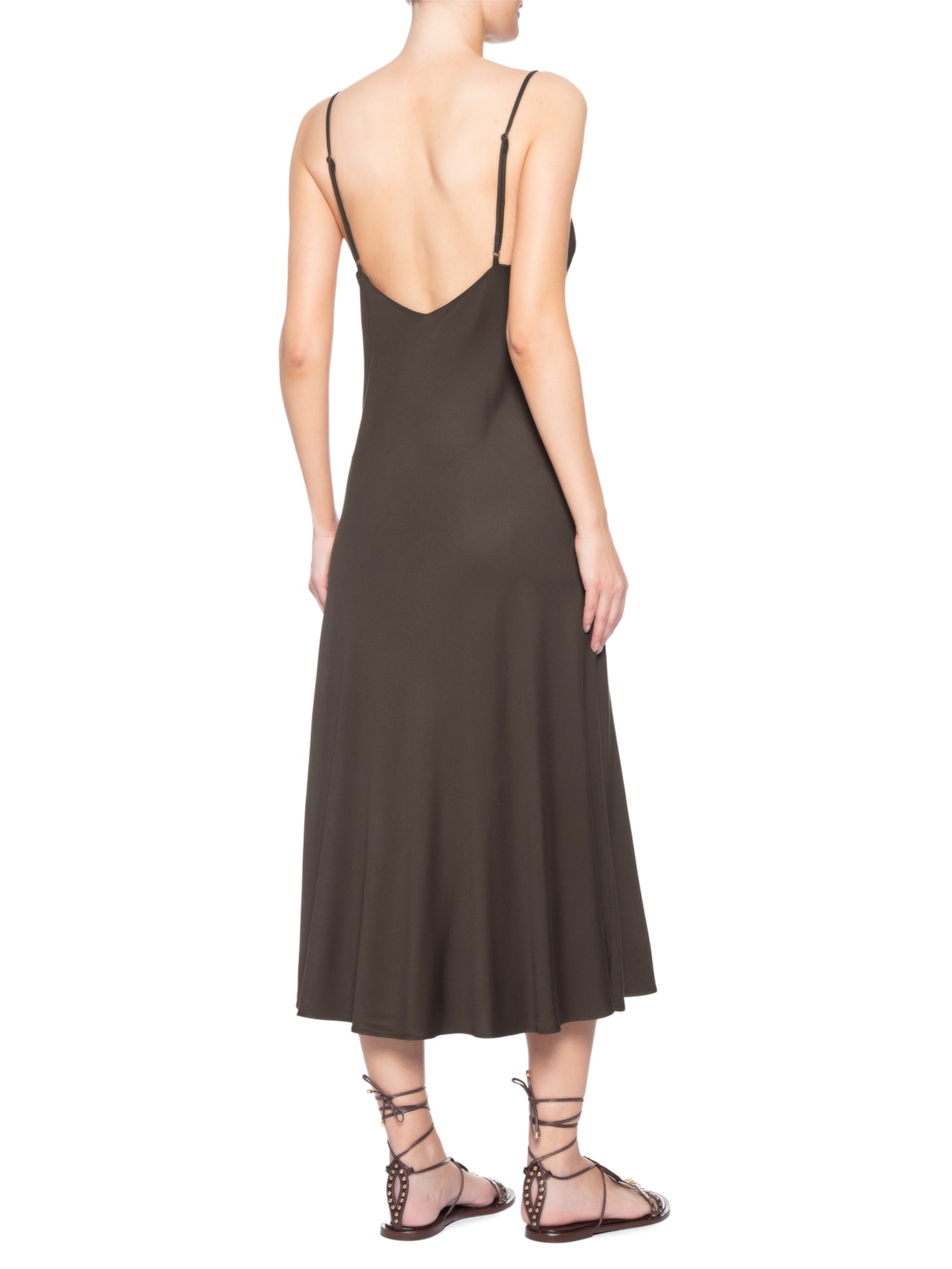 Vestido Renda Midi – Marrom Farm