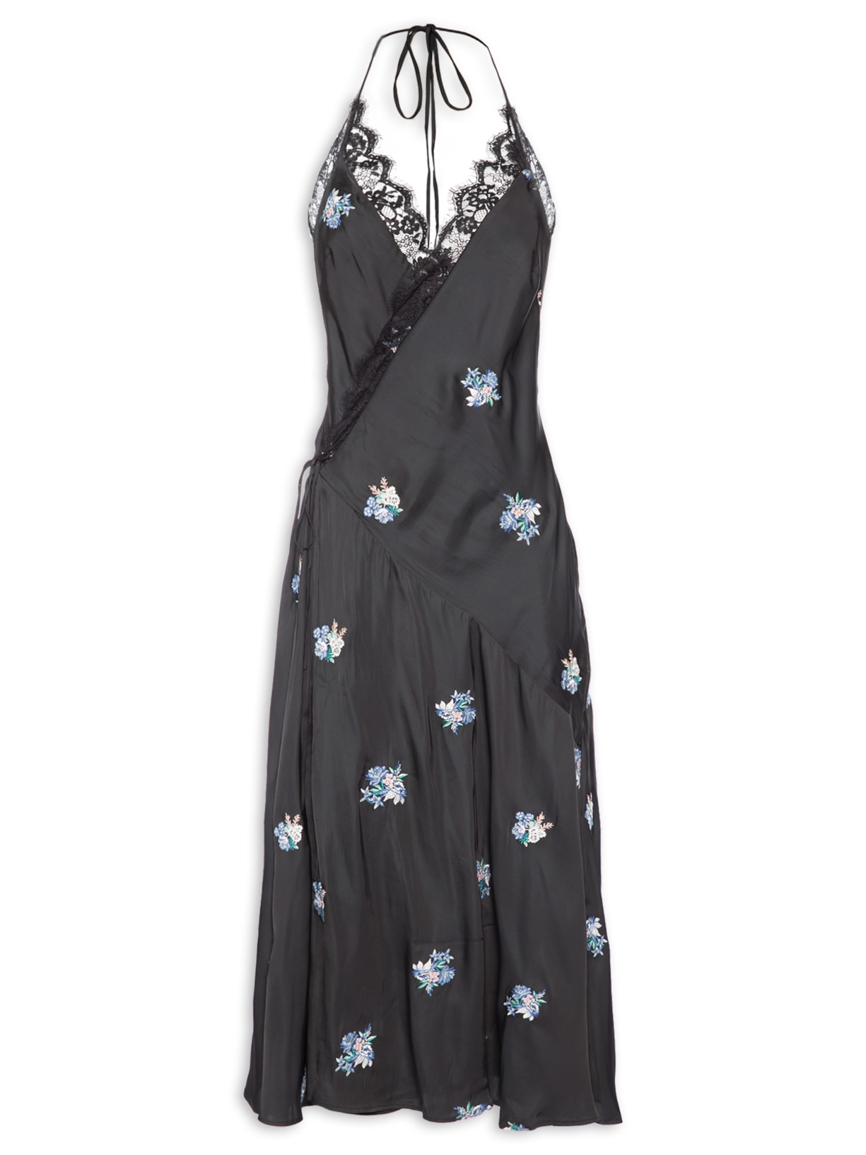 Vestido Renda Romance Preto Farm