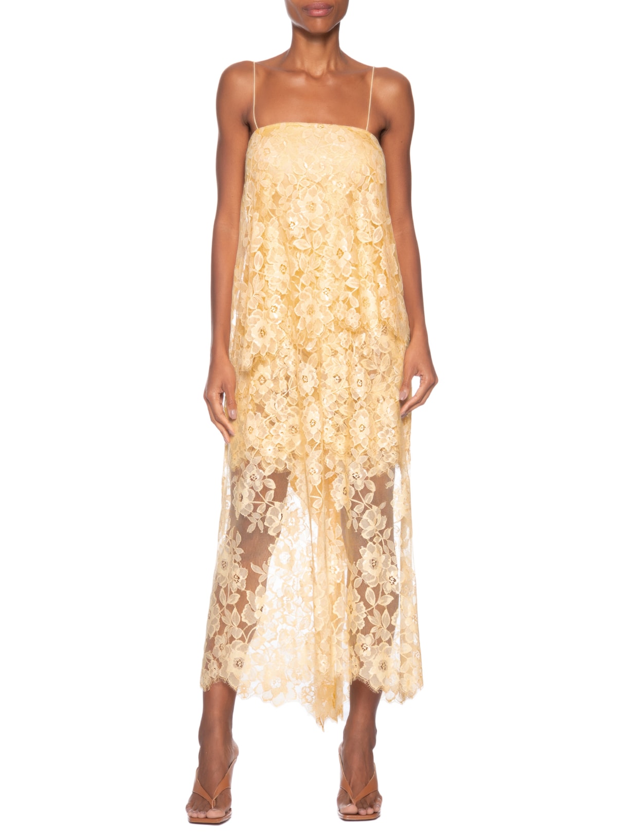 Vestido Renda Rosé Amarelo Paula Raia