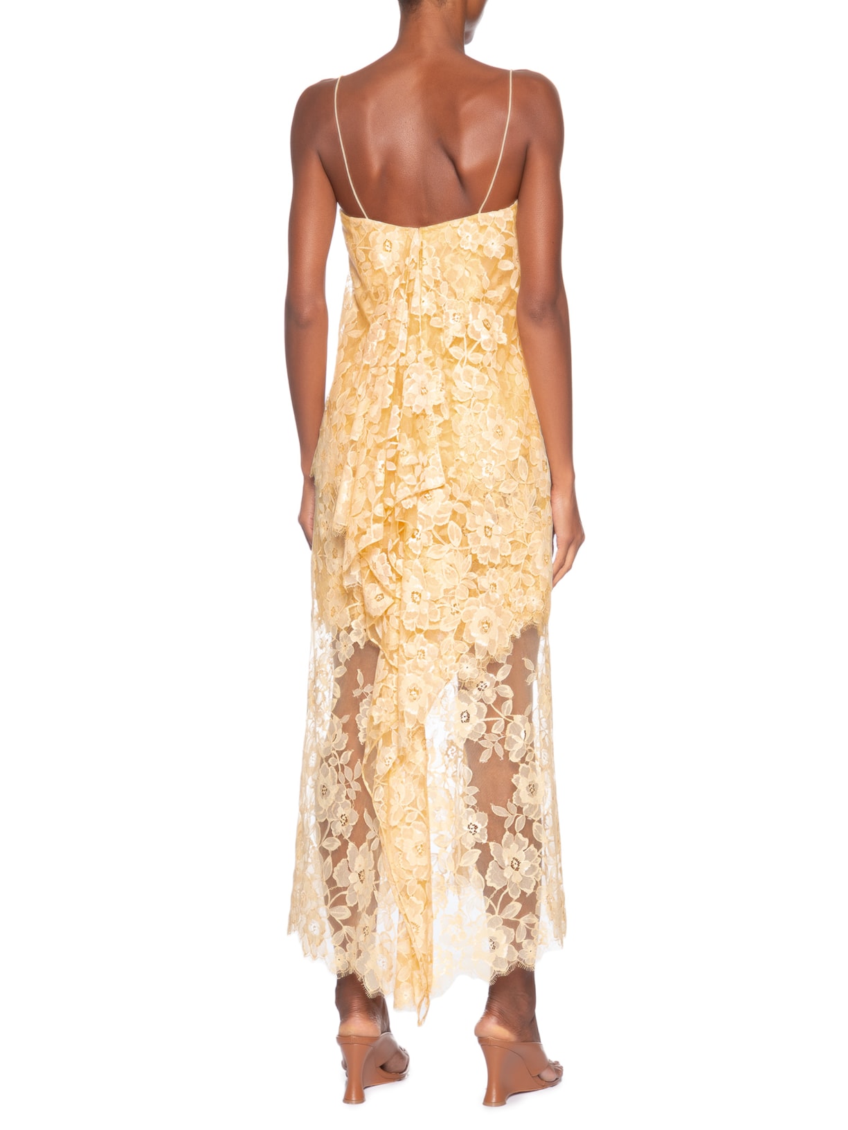 Vestido Renda Rosé Amarelo Paula Raia